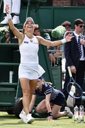 Laura Siegemund, GER, after second round of 2025 All England Lawn Tennis Championships at Wimbledon, womens singles, London, 02 07 2025