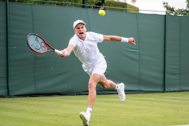 Jenson Brooksby during his Wimbledon 2025 Men?s Singles second round tennis match against Joao Fonseca at the All England Tennis Club in London, England (Richard Callis Sports Press Photo SPP) Copyright: xRichardxCallis SportsxPressxPhotox xSPPx spp-en-RiCaPrPh-SPP25_RiCa_02072025-1120474