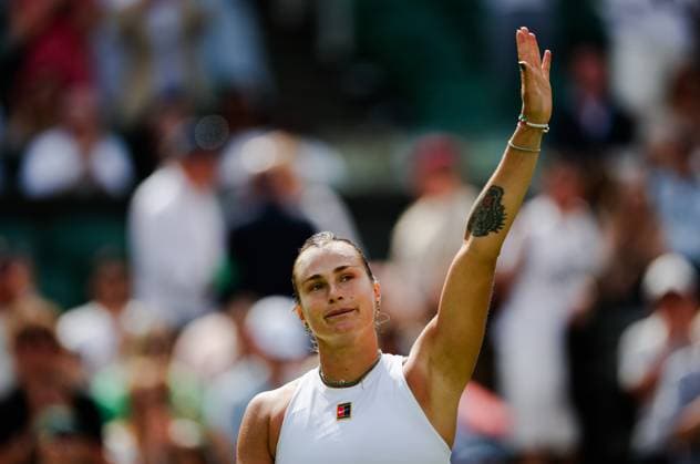Aryna Sabalenka v Marie Bouzková Wimbledon Championships 2025 Day 3, Ladies’ Singles - Second Round Centre Court Aryna Sabalenka v Marie Bouzková. Aryna Sabalenka wins in straight sets. 02.07.2025  Copyright: xBradleyxOrmesher ThexTimesx NINTCHDBPICT001007072005