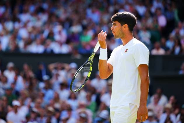 Carlos Alcaraz during his second round match Wimbledon Tennis Championships, Day 3, The All England Lawn Tennis and Croquet Club, London, UK - 02 Jul 2025London The All England Lawn Tennis and United Kingdom  Copyright: xJavierxGarcia Shutterstockx 15381941cg