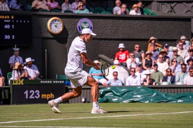 Oliver Tarvet during his Wimbledon 2025 Men?s Singles second round tennis match against Carlos Alcaraz at the All England Tennis Club in London, England (Richard Callis Sports Press Photo SPP) Copyright: xRichardxCallis SportsxPressxPhotox xSPPx spp-en-RiCaPrPh-SPP25_RiCa_02072025-1131088