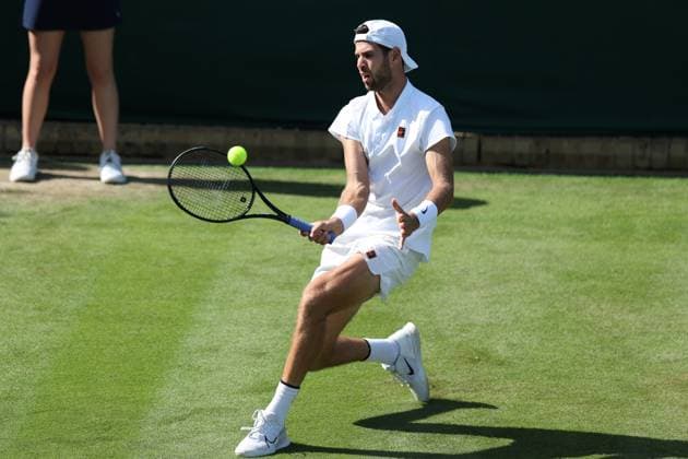July 2, 2025, London, Celestynow, England: KAREN KHACHANOV during the match against S. Mochizuki of Japan in the second round of Championships 2025 at Wimbledon AELTC in London. London England - ZUMAc278 20250702_zsp_c278_079 Copyright: xMarcinxCholewinskix
