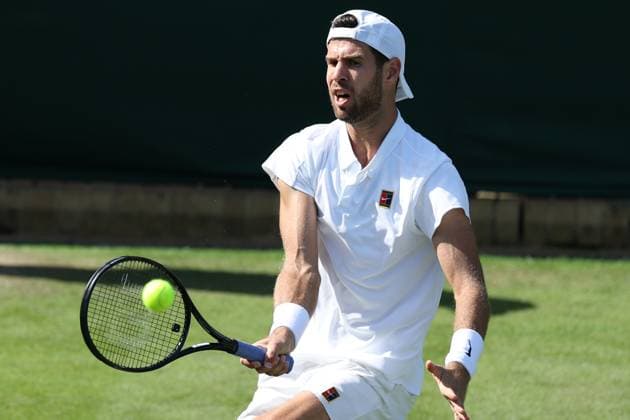 July 2, 2025, London, Celestynow, England: KAREN KHACHANOV during the match against S. Mochizuki of Japan in the second round of Championships 2025 at Wimbledon AELTC in London. London England - ZUMAc278 20250702_zsp_c278_080 Copyright: xMarcinxCholewinskix