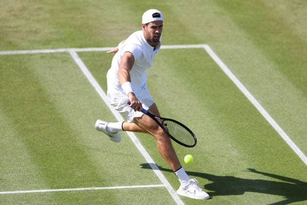 July 2, 2025, London, Celestynow, England: KAREN KHACHANOV during the match against S. Mochizuki of Japan in the second round of Championships 2025 at Wimbledon AELTC in London. London England - ZUMAc278 20250702_zsp_c278_081 Copyright: xMarcinxCholewinskix