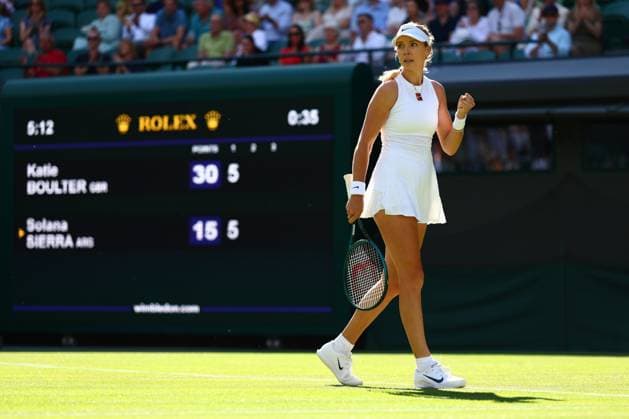 Katie Boulter during her second round match Wimbledon Tennis Championships, Day 3, The All England Lawn Tennis and Croquet Club, London, UK - 02 Jul 2025London The All England Lawn Tennis and United Kingdom  Copyright: xJamesxMarsh Shutterstockx 15381942eg
