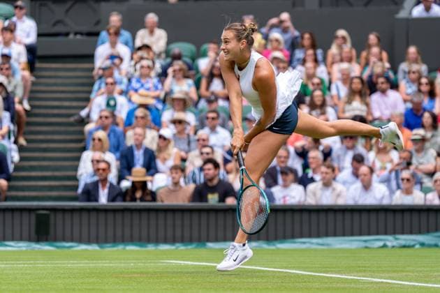 2025-07-02 The Championships Wimbledon 2025 LONDON, UNITED KINGDOM - JULY 2: Aryna Sabalenka of Belarus during Day Three of The Championships Wimbledon 2025 at All England Lawn Tennis and Croquet Club on July 2, 2025 in London, United Kingdom. (Photo by Marleen Fouchier BSR Agency) London United Kingdom Content not available for redistribution in The Netherlands directly or indirectly through any third parties. Copyright: xBSRxAgencyx