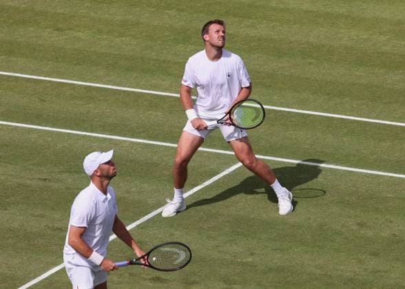 Kevin Krawietz, Tim Puetz Cap , Mens Doubles, Gentlemen s Doubles Tennis Wimbledon 2025 Grand Slam ITF ATP WTA AELTC London Great Britain 2 July 2025 Copyright: xJuergenxHasenkopfx