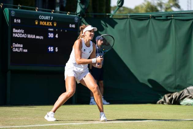 Beatriz Haddad Maia during her Wimbledon 2025 Women?s Singles second round tennis match against Dalma Galfi at the All England Tennis Club in London, England (Richard Callis Sports Press Photo SPP) Copyright: xRichardxCallis SportsxPressxPhotox xSPPx spp-en-RiCaPrPh-SPP25_richie_020725_18281