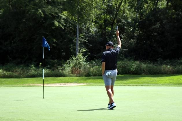 BMW International Open, Eichenried, 02 07 2025 Golf, BMW International Open, Eichenried, 02 07 2025, ProAm Tournament Picture Sergio, Garcia ESP jubilant over eagle of his playing partner Copyright: xBEAUTIFULxSPORTS NilsxKoepkex