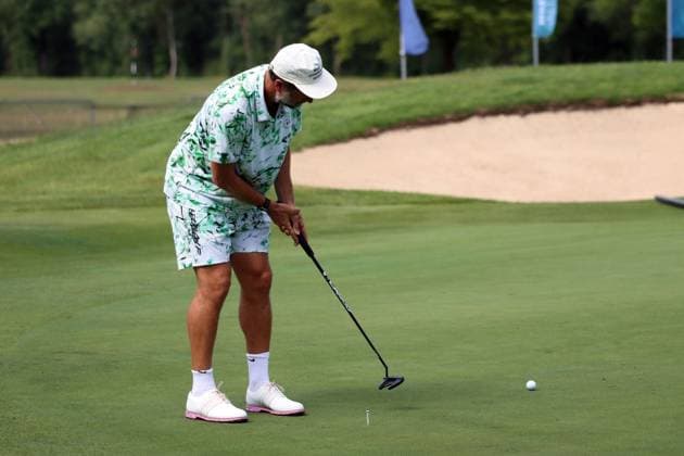 BMW International Open, Eichenried, 02 07 2025 Golf, BMW International Open, Eichenried, 02 07 2025, ProAm Tournament Picture Paul Ripke Photographer Filmmaker left at putt Copyright: xBEAUTIFULxSPORTS NilsxKoepkex