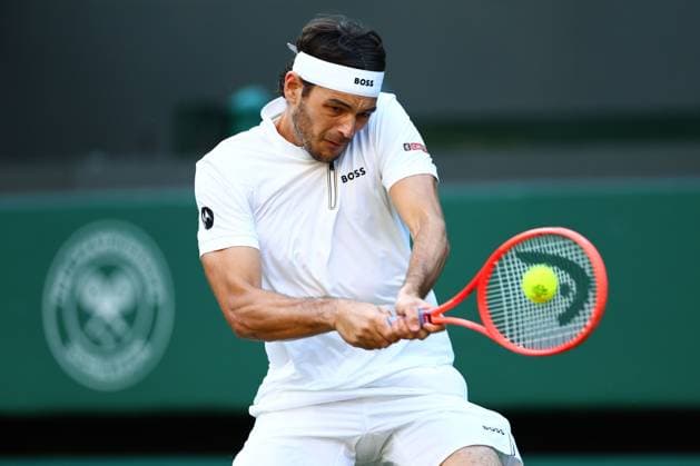 Taylor Fritz during his second round match Wimbledon Tennis Championships, Day 3, The All England Lawn Tennis and Croquet Club, London, UK - 02 Jul 2025London The All England Lawn Tennis and United Kingdom  Copyright: xJamesxMarsh Shutterstockx 15381942gc