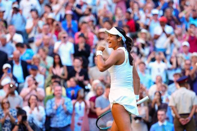 Emma Raducanu celebrates victory in her second round match Wimbledon Tennis Championships, Day 3, The All England Lawn Tennis and Croquet Club, London, UK - 02 Jul 2025London The All England Lawn Tennis and United Kingdom  Copyright: xJavierxGarcia Shutterstockx 15381941jj