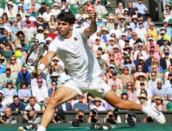 TENNIS - Wimbledon 2025 LONDON,ENGLAND,02.JUL.25 - TENNIS - ATP, Tennis Herren World Tour, Wimbledon, Grand Slam. Image shows Carlos Alcaraz (ESP).  GEPAxpictures xAlanxGrieves