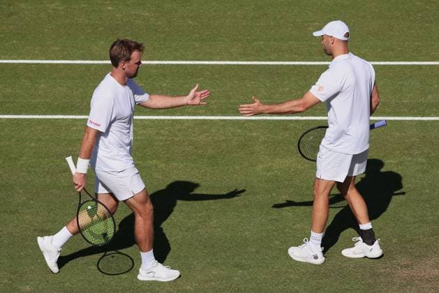 Kevin Krawietz, Tim Puetz Cap , Mens Doubles, Gentlemen s Doubles Tennis Wimbledon 2025 Grand Slam ITF ATP WTA AELTC London Great Britain 2 July 2025 Copyright: xJuergenxHasenkopfx