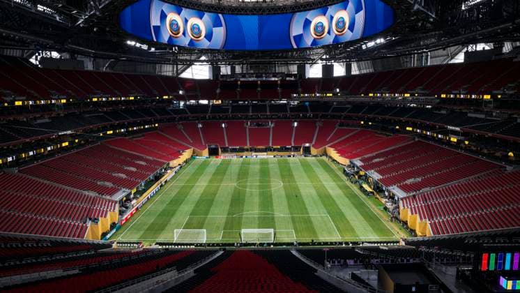 Borussia Dortmund v CF Monterrey - FIFA Club World Cup A general view shows Mercedes-Benz Stadium from above prior to the FIFA Club World Cup round of 16 football match between Borussia Dortmund and CF Monterrey. Atlanta United States Copyright: xNicoloxCampox