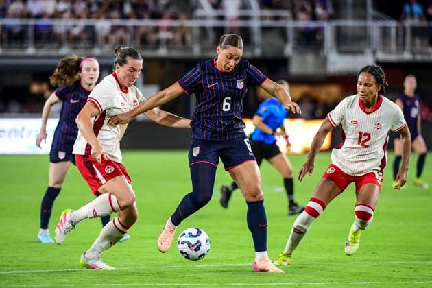 Washington D.C., United States, June 28, 2025: Lynn Biyendolo (6 United States) during the International Friendly, Länderspiel, Nationalmannschaft match between United States of America and Canada at Audi Field in Washington D.C., United States (EDITORIAL USAGE ONLY). (Rebekah Wynkoop SPP) Copyright: xRebekahxWynkoopx xSPPx spp-en-ReWySp-427