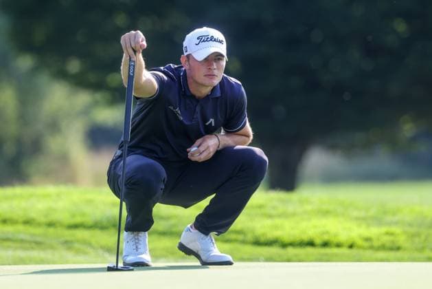 Jannik De Bruyn GER reading the putting line, 36 BMW International Open 2025, Golf, DP World Tour, Men, Round 1, 03 07 2025 Eichenried Bayern Germany Copyright: xkolbert-press ChristianxKolbertx