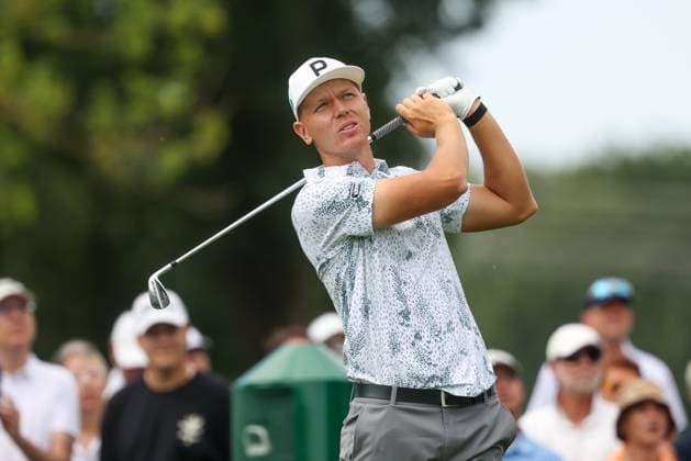 Matti Schmid GER on the tee,Tee 36 BMW International Open 2025, Golf, DP World Tour, Men, Round 1, 03 07 2025 Eichenried Bavaria Germany Copyright: xkolbert-press ChristianxKolbertx