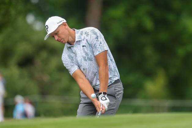 Matti Schmid GER with chip on the green, 36 BMW International Open 2025, Golf, DP World Tour, Men, Round 1, 03 07 2025 Eichenried Bavaria Germany Copyright: xkolbert-press ChristianxKolbertx