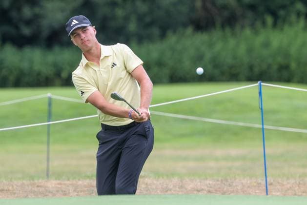 Tiger Christensen GER chips onto the green, 36 BMW International Open 2025, Golf, DP World Tour, Men, Round 1, 03 07 2025 Eichenried Bayern Germany Copyright: xkolbert-press ChristianxKolbertx