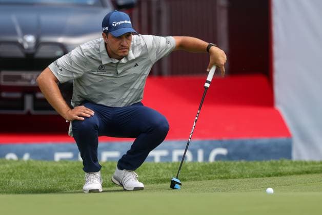 Michael Hirmer GER reading the putting line, 36 BMW International Open 2025, Golf, DP World Tour, Men, Round 1, 03 07 2025 Eichenried Bayern Germany Copyright: xkolbert-press ChristianxKolbertx