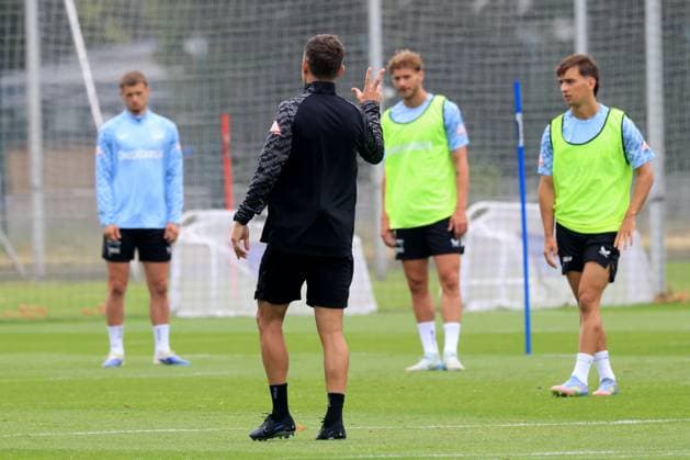 DEU, DFL, 2 FBL Hertha BSC, Training, 03 07 2025, Sportforum, Berlin, DEU, DFL, 2 FBL Hertha BSC, Training, im Bild Cheftrainer Stefan Leitl Hertha BSC Berlin DFL regulations prohibit any use of Photographs as image sequences and or quasi video nordphotoxGmbHx xEngler nph00076
