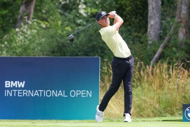Tiger Christensen GER on the tee,Tee, 36 BMW International Open 2025, Golf, DP World Tour, Men, Round 1, 03 07 2025 Eichenried Bayern Germany Copyright: xkolbert-press ChristianxKolbertx