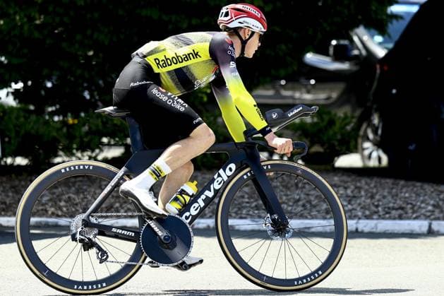 Danish Jonas Vingegaard Hansen of Team Visma-Lease a Bike pictured in action during a training ahead of the 2025 Tour de France cycling race, in Lille, France, on Thursday 03 July 2025. The 112th edition of the Tour de France starts on Saturday 5 July in Lille, France, and will finish in Paris, France on the 27th of July. DAVIDxPINTENS  x128341969x