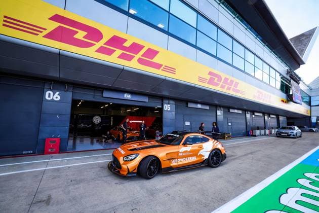 F1 - BRITISH GRAND PRIX 2025 FIA Mercedes-AMG GT Black Series Safety Car with special livery during the Formula 1 Qatar Airways British Grand Prix 2025, 12th round of the 2025 FIA Formula One World Championship, WM, Weltmeisterschaft from July 4 to 6, 2025 on the Silverstone Circuit, in Silverstone, United Kingdom - SilverstoneUnited Kingdom  Copyright: xFLORENTxGOODENx