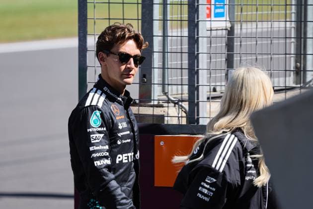 F1 - BRITISH GRAND PRIX 2025 RUSSELL George (gbr), Mercedes AMG F1 Team W16, portrait during the Formula 1 Qatar Airways British Grand Prix 2025, 12th round of the 2025 FIA Formula One World Championship, WM, Weltmeisterschaft from July 4 to 6, 2025 on the Silverstone Circuit, in Silverstone, United Kingdom - SilverstoneUnited Kingdom  Copyright: xANTONINxVINCENTx
