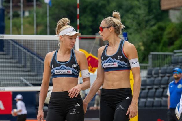 Beach Pro Tour Elite 16 Gstaad, 03 07 2025 Linda Bock GER , Louisa Lippmann GER Beach Pro Tour Elite 16 Gstaad on 03 07 2025 Copyright: xBEAUTIFULxSPORTS PeterxWeberx