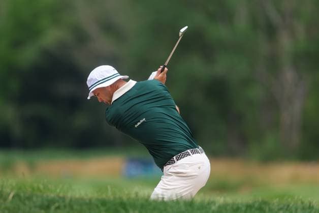Martin Kaymer GER hits from the bunker, sand, 36 BMW International Open 2025, Golf, DP World Tour, Men, Round 1, 03 07 2025 Eichenried Bayern Germany Copyright: xkolbert-press ChristianxKolbertx