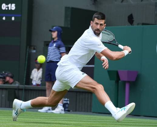 Tennis - 2025 Wimbledon Championships - Men™s Singles - 2nd round - Dan Evans v Novak Djokovic All England Lawn Tennis & Croquet Club - Thursday 3rd July 2025 Novak Djokovic of Serbia 