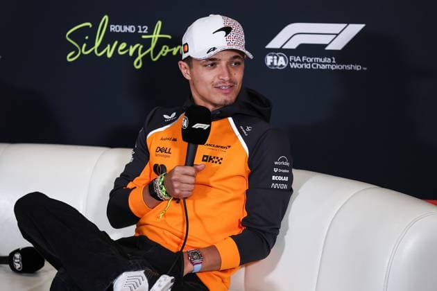 F1 - BRITISH GRAND PRIX 2025 NORRIS Lando (gbr), McLaren F1 Team MCL39, portrait press conference, PK, Pressekonferenz during the Formula 1 Qatar Airways British Grand Prix 2025, 12th round of the 2025 FIA Formula One World Championship, WM, Weltmeisterschaft from July 4 to 6, 2025 on the Silverstone Circuit, in Silverstone, United Kingdom - SilverstoneUnited Kingdom Copyright: xEricxAlonsox