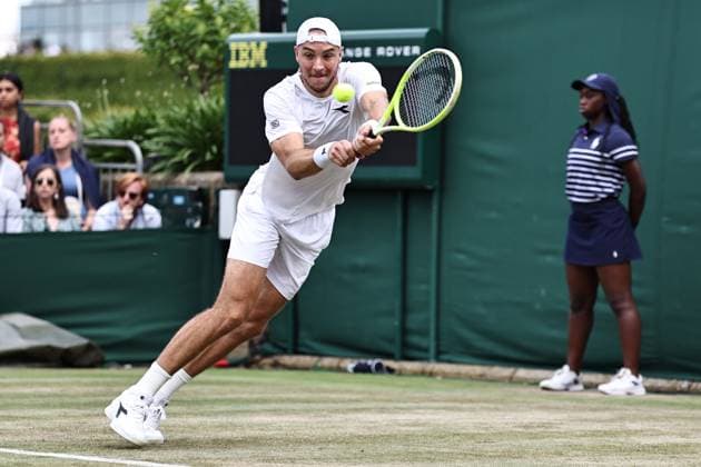Jan Lennard Struff, GER, during second round of 2025 All England Lawn Tennis Championships at Wimbledon, mens singles, London, 03 07 2025