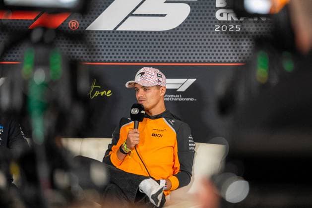 Formula 1 Qatar Airways British Grand Prix 2025 - Media Day Thursday Lando Norris (Gbr) Of Mclaren Racing 4 in the press conference, PK, Pressekonferenz during the Formula 1 Qatar Airways British Grand Prix 2025 on Media Day at the Silverstone International Circuit, Silverstone, Great Britain on July 3, 2025. Photo by Antoine Lapeyre ABACAPRESS.COM Silverstone United Kingdom  Copyright: xLapeyrexAntoine ABACAx