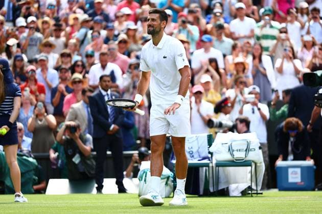 Novak Djokovic wins his second round match against Dan Evans Wimbledon Tennis Championships, Day 4, The All England Lawn Tennis and Croquet Club, London, UK - 03 Jul 2025London The All England Lawn Tennis and United Kingdom  Copyright: xJamesxMarsh Shutterstockx 15382593dg