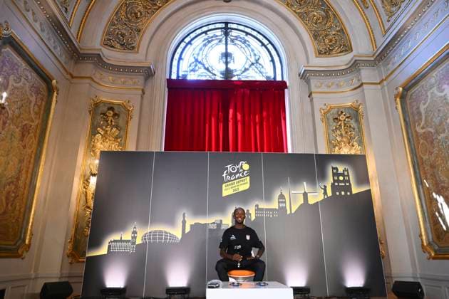 Tour de France 2025 03 07 2025 LILLE METROPOLE, FRANCE - JULY 03 : Girmay Biniam (ERI) of Intermarche - Wanty talking to the press during a press conference, PK, Pressekonferenz and media activities ahead of the 112th edition of Tour de France an UCI World Tour 2.UWT cycling road race stage for Men Elite on July 3, 2025 in Lille Metropole, France, 03 07 2025 ( Motordriver Kenny Verfaillie - Lille Metropole France  Copyright: xVincentxKalutx