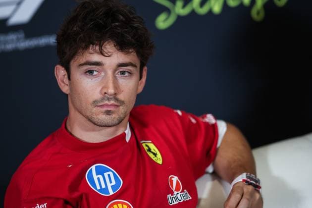 F1 - BRITISH GRAND PRIX 2025 LECLERC Charles (mco), Scuderia Ferrari SF-25, portrait press conference, PK, Pressekonferenz during the Formula 1 Qatar Airways British Grand Prix 2025, 12th round of the 2025 FIA Formula One World Championship, WM, Weltmeisterschaft from July 4 to 6, 2025 on the Silverstone Circuit, in Silverstone, United Kingdom - SilverstoneUnited Kingdom Copyright: xEricxAlonsox