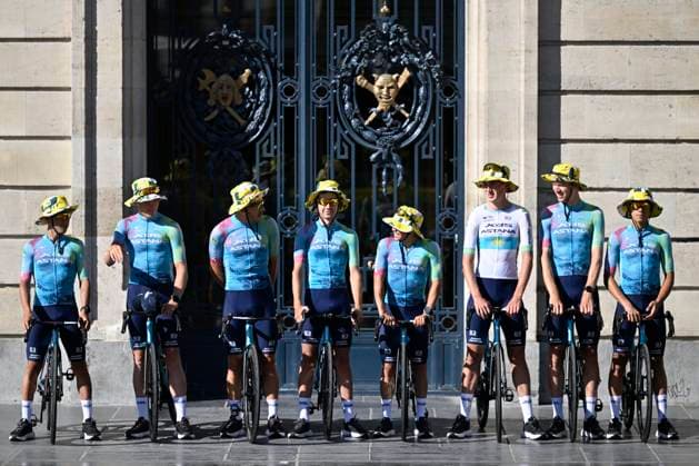 Tour de France 2025 03 07 2025 LILLE METROPOLE, FRANCE - JULY 03 : The team of XDS Astana during the teams presentation prior of the 112th edition of Tour de France an UCI World Tour 2.UWT cycling road race stage for Men Elite on July 3, 2025 in Lille Metropole, France, 03 07 2025 ( Motordriver Kenny Verfaillie - Lille Metropole France  Copyright: xJanxDexMeuleneirx