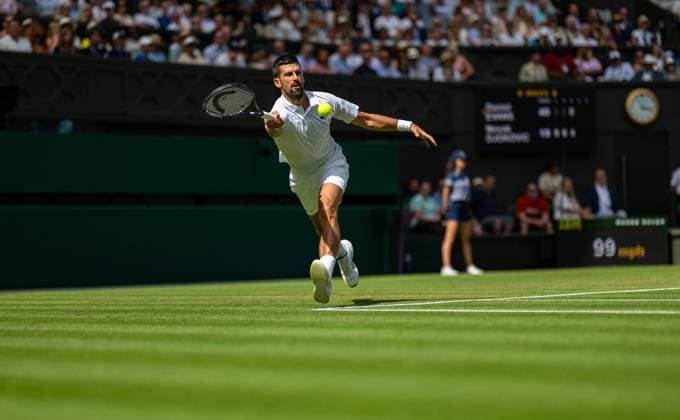 Tennis - Wimbledon Championship 2025 - Day 4 LONDON, ENGLAND - Thursday, July 3, 2025: Novak Djokovic (SRB) during the Gentlemen s Singles 3rd Round on Day Four of The Championships Wimbledon 2025 at the All England Lawn Tennis and Croquet Club. Djokovic won 6-3, 6-2, 6-0. (Photo by Kirsten Holst Propaganda) LONDON All England Lawn Tennis and Croquet Club GREATER LONDON ENGLAND  Copyright: xKirstenxHolstx 2025-07-03-057-Wimbledon_2025_Day_4