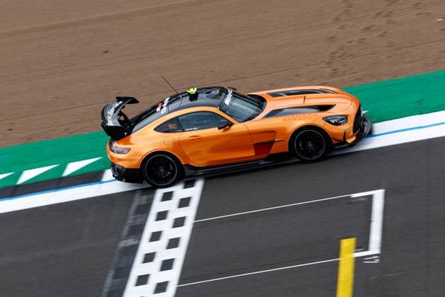 F1 - BRITISH GRAND PRIX 2025 FIA Mercedes-AMG GT Black Series Safety Car during the Formula 1 Qatar Airways British Grand Prix 2025, 12th round of the 2025 FIA Formula One World Championship, WM, Weltmeisterschaft from July 4 to 6, 2025 on the Silverstone Circuit, in Silverstone, United Kingdom - SilverstoneUnited Kingdom  Copyright: xDPPIx