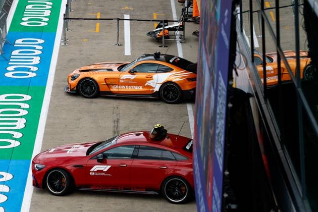 F1 - BRITISH GRAND PRIX 2025 FIA Mercedes-AMG GT Black Series Safety Car during the Formula 1 Qatar Airways British Grand Prix 2025, 12th round of the 2025 FIA Formula One World Championship, WM, Weltmeisterschaft from July 4 to 6, 2025 on the Silverstone Circuit, in Silverstone, United Kingdom - SilverstoneUnited Kingdom  Copyright: xDPPIx