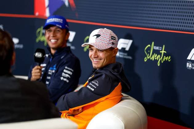 F1 - BRITISH GRAND PRIX 2025 NORRIS Lando (gbr), McLaren F1 Team MCL39, portrait press conference, PK, Pressekonferenz during the Formula 1 Qatar Airways British Grand Prix 2025, 12th round of the 2025 FIA Formula One World Championship, WM, Weltmeisterschaft from July 4 to 6, 2025 on the Silverstone Circuit, in Silverstone, United Kingdom - SilverstoneUnited Kingdom  Copyright: xDPPIx