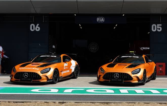 F1 - BRITISH GRAND PRIX 2025 FIA Mercedes-AMG GT Black Series Safety Car during the Formula 1 Qatar Airways British Grand Prix 2025, 12th round of the 2025 FIA Formula One World Championship, WM, Weltmeisterschaft from July 4 to 6, 2025 on the Silverstone Circuit, in Silverstone, United Kingdom - SilverstoneUnited Kingdom  Copyright: xDPPIx