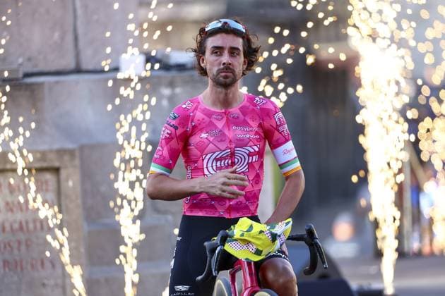 Irish Ben Healy of EF Education-EasyPost pictured during the team presentation ahead of the 2025 Tour de France cycling race, in Lille, France, on Thursday 03 July 2025. The 112th edition of the Tour de France starts on Saturday 5 July in Lille, France, and will finish in Paris, France on the 27th of July. DAVIDxPINTENS  x128366608x