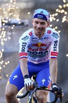 Slovenian Primoz Roglic of RedBull-BORA-hansgrohe pictured during the team presentation ahead of the 2025 Tour de France cycling race, in Lille, France, on Thursday 03 July 2025. The 112th edition of the Tour de France starts on Saturday 5 July in Lille, France, and will finish in Paris, France on the 27th of July. DAVIDxPINTENS  x128367298x