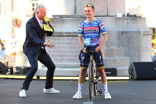 Tour de France 2025 03 07 2025 LILLE METROPOLE, FRANCE - JULY 03 : Evenepoel Remco (BEL) of Soudal - Quick Step during the teams presentation prior of the 112th edition of Tour de France an UCI World Tour 2.UWT cycling road race stage for Men Elite on July 3, 2025 in Lille Metropole, France, 03 07 2025 ( Motordriver Kenny Verfaillie - Lille Metropole France  Copyright: xVincentxKalutx