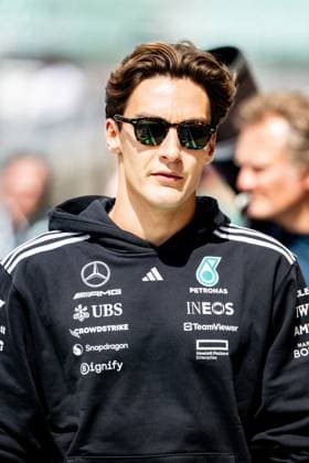 F1 - BRITISH GRAND PRIX 2025 RUSSELL George (gbr), Mercedes AMG F1 Team W16, portrait during the Formula 1 Qatar Airways British Grand Prix 2025, 12th round of the 2025 FIA Formula One World Championship, WM, Weltmeisterschaft from July 4 to 6, 2025 on the Silverstone Circuit, in Silverstone, United Kingdom - SilverstoneUnited Kingdom  Copyright: xALBERTOxVIMERCATIx