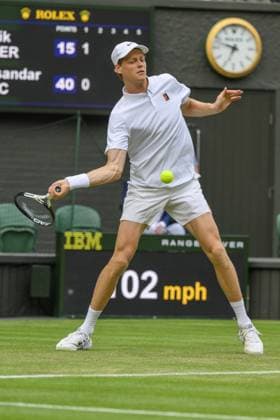 Wimbledon Tennis Championships - Day 4 LONDON, UNITED KINGDOM - JULY 03: Jannik Sinner of Italy plays in the Men’s singles second round match against Aleksandar Vukic of Australia (not seen) during day four of The Championships Wimbledon 2025 at All England Lawn Tennis and Croquet Club on July 03, 2025 in London, United Kingdom. Ray Tang Anadolu London United Kingdom. Editorial use only. Please get in touch for any other usage.  Copyright: x2025xAnadoluxRayxTangx